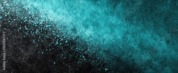 Obraz Teal and black abstract texture; speckled, gradient