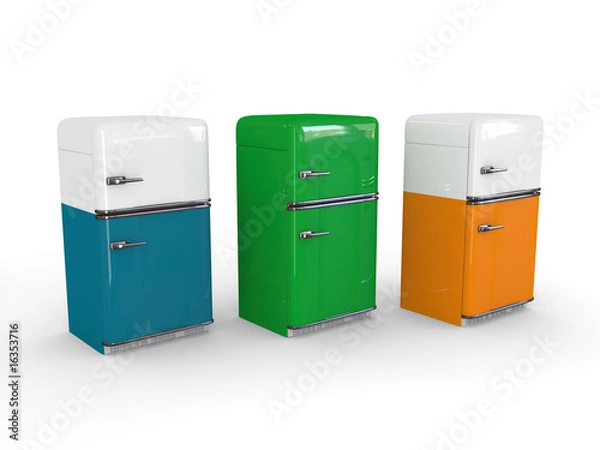 Obraz three retro refrigerator