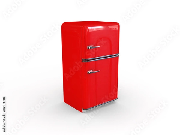 Obraz red retro refrigerator