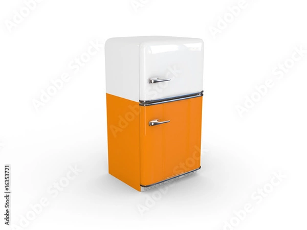 Obraz yellow retro refrigerator