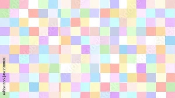 Fototapeta Soft and Colorful Pastel Squares Background for Creative Designs, Artwork, and Modern Digital Projects Ideal for Bright and Playful Themes