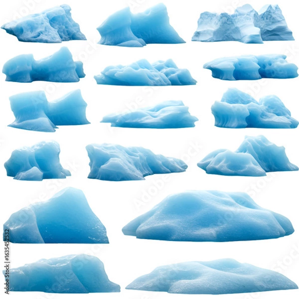 Obraz Isolated Iceberg Elements Set on Transparent Background Illustrative Image