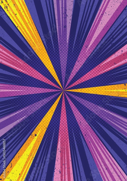 Obraz Abstract radial rays retro background