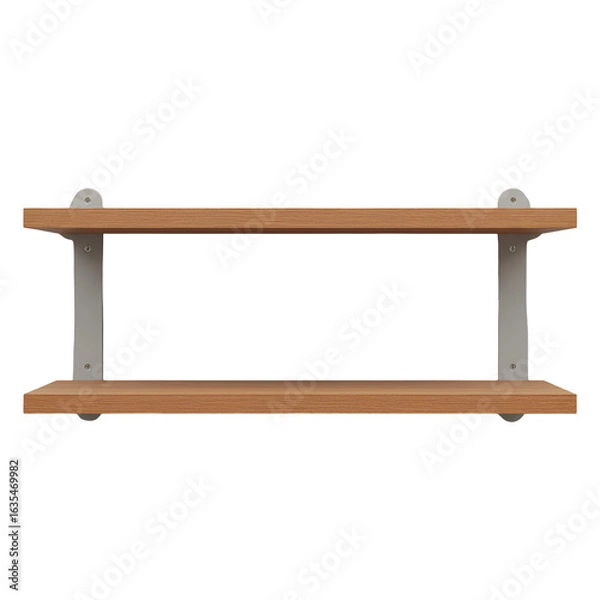 Fototapeta Isolated Wooden Shelves Illustration on Transparent Background for Design Elements