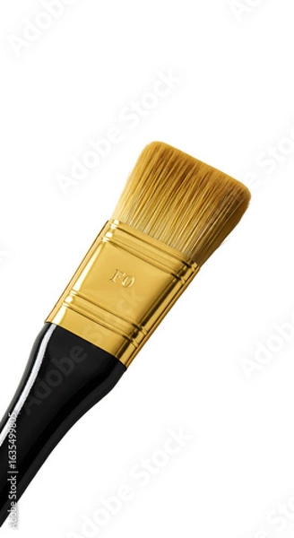 Fototapeta Isolated Golden Paintbrush Isolated on Transparent Background Photo