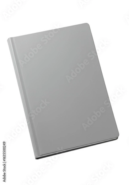 Fototapeta Isolated Gray Notebook On Black Background Photo with Clean Minimalist Design