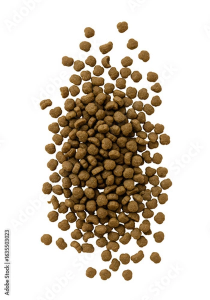 Fototapeta Isolated Heap of Brown Pet Food Pellets on a Transparent Background Photo