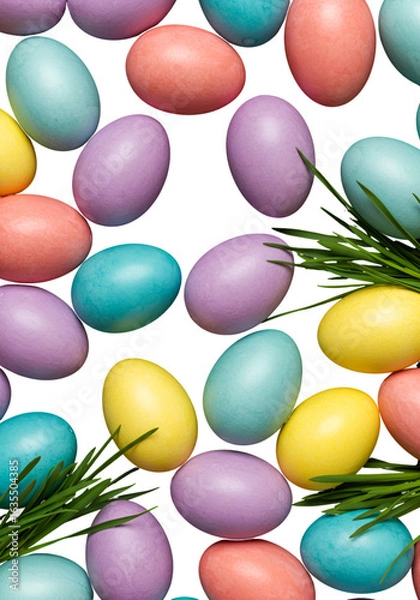 Fototapeta Isolated Easter Egg Arrangement on Black Background Photo