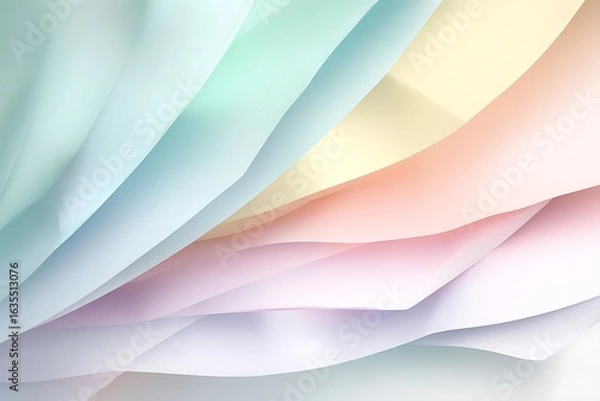 Fototapeta Soft, flowing pastel abstract with elegant curves and vibrant colors, perfect for backgrounds, branding, and design projects needing a modern, artistic feel