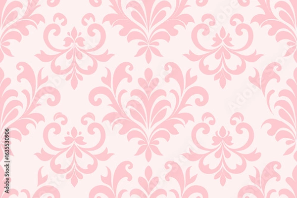 Obraz Elegant pink damask pattern seamless floral background