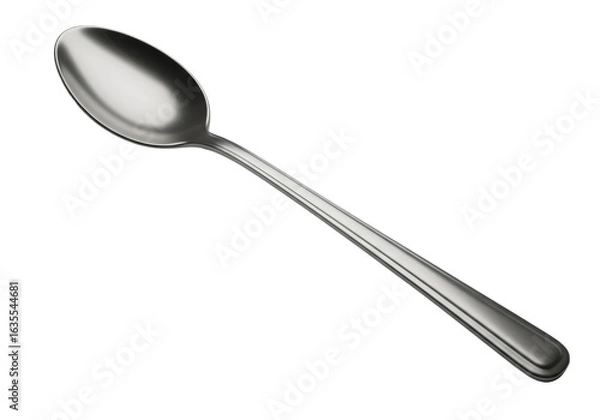 Fototapeta Isolated Silver Spoon on a Transparent Background a Photo