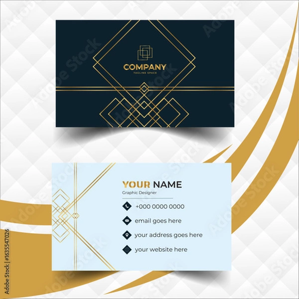 Fototapeta Business card template with abstract geometric elements.Simple and Modern Business Card Design Template