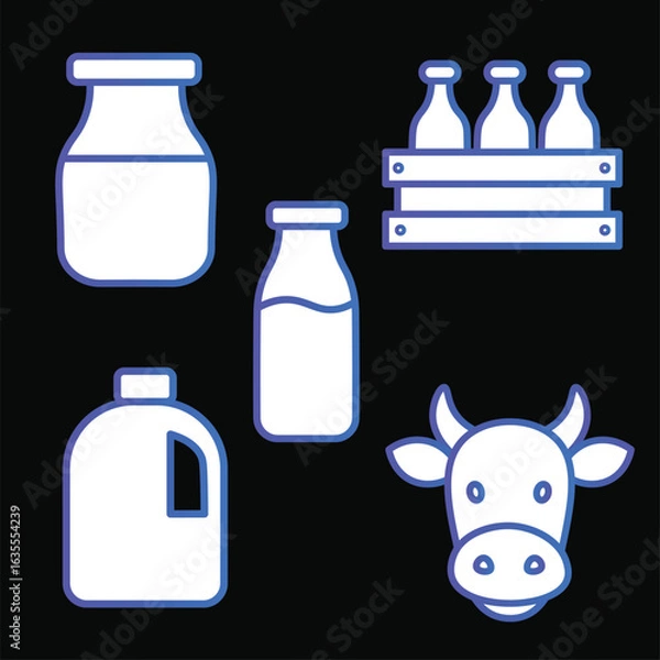 Obraz Simple Dairy Products Icon Set