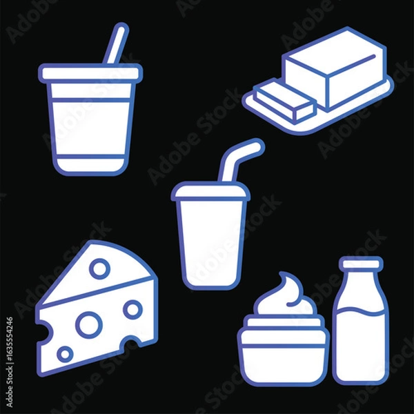 Obraz Simple Dairy Products Icon Set