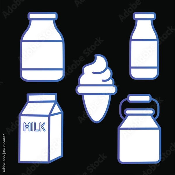Obraz Simple Dairy Products Icon Set