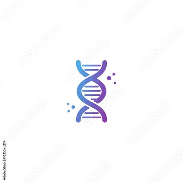 Obraz Gradient Blue and Purple DNA Double Helix Icon