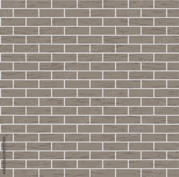 Obraz Seamless Brown Brick Wall Vector Background Illustration