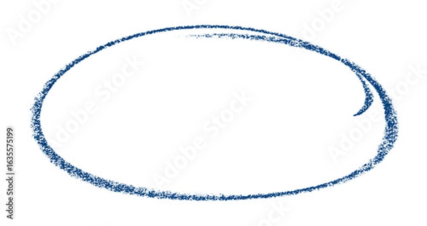 Obraz Blue pencil highlight circle mark isolated on transparent background