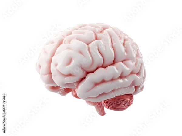 Obraz Human brain anatomy 3d render medical illustration, Isolated On White Background, Png Transparent