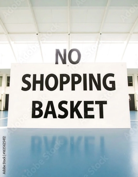 Fototapeta Large sign prohibiting shopping baskets