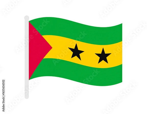 Fototapeta  Flat Vector Icon of Sao Tome and Principe Flag with Rounded Corners, isolated PNG