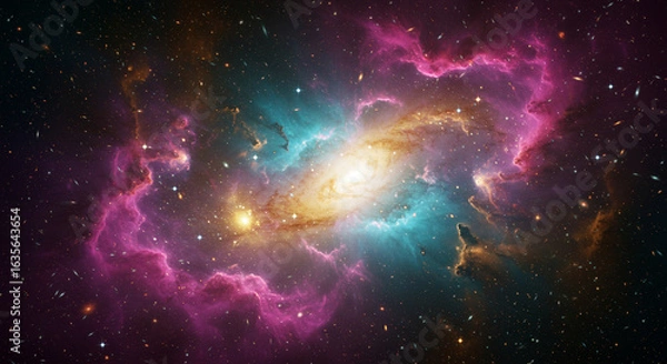Fototapeta Colorful Cosmic Nebula Sci‑Fi Background