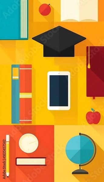 Obraz Education theme flat lay top view