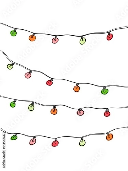 Obraz Festive String Lights Overlay, Printable Art

