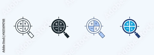 Obraz Swot Analysis Multiple Style Icon Collection
