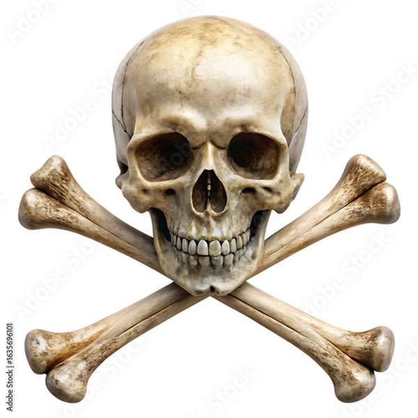 Obraz Crossbones Isolated on White Background Cutout