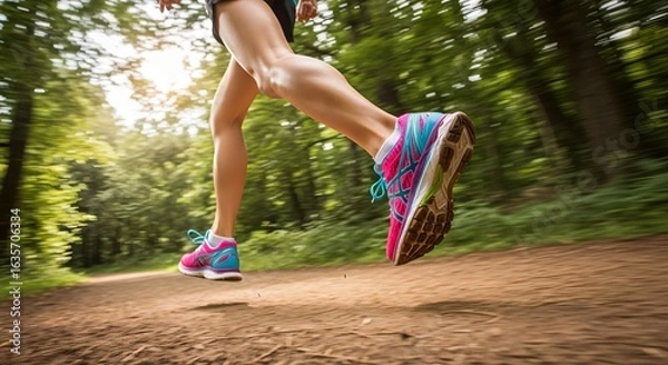 Obraz Running Shoes on a Trail Path