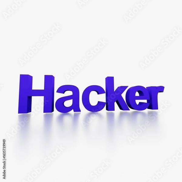 Obraz network engineer hacker security 3d text blue red white gold