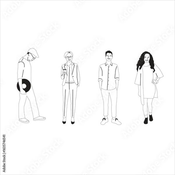 Obraz Hands Drawn Artline Illustrations EPS vector File for Downloads