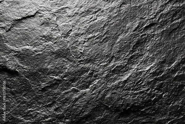 Fototapeta Close-up view of dark gray stone surface with rough texture (2)