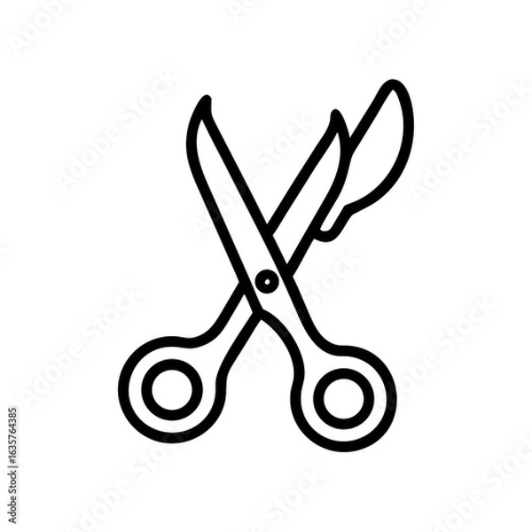 Obraz Scissors Icon for Creativity and Crafting Topics