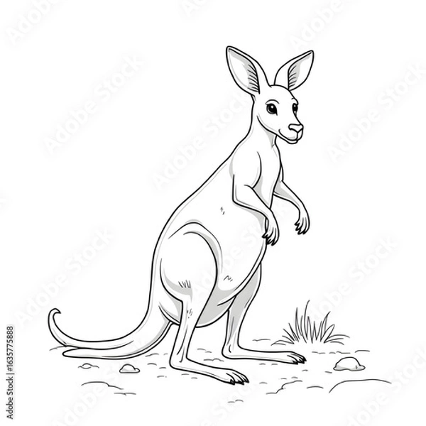 Obraz kangaroo with baby vector