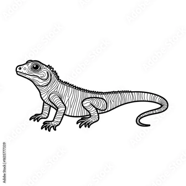Obraz lizard on white background