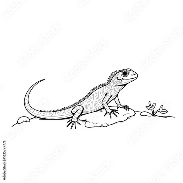 Obraz lizard on white background