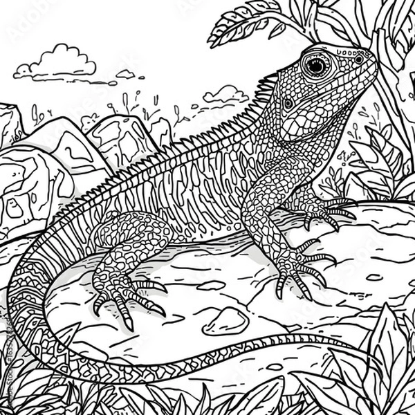 Obraz lizard on a tree