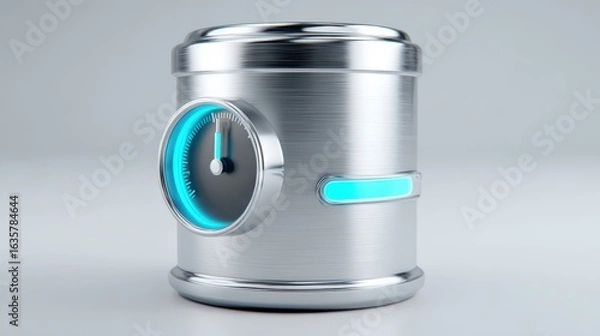 Obraz Smart grain silo icon with moisture dial representing advanced storage technology