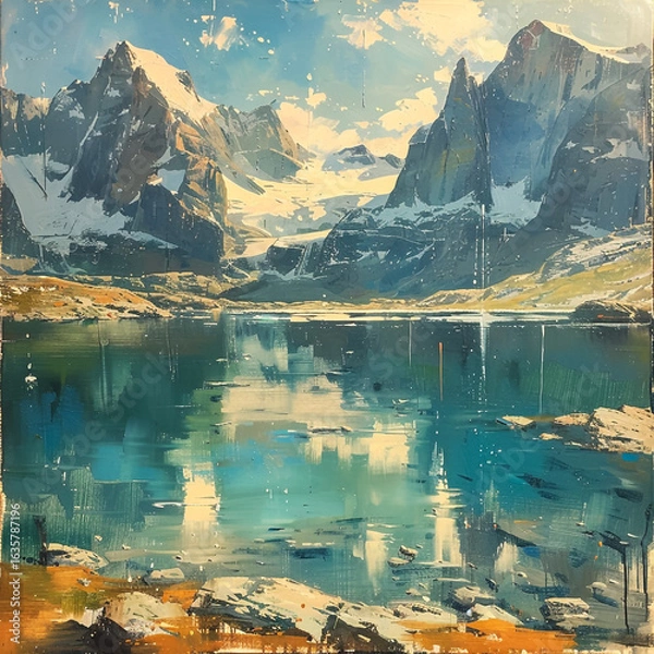 Obraz lake and mountains 
