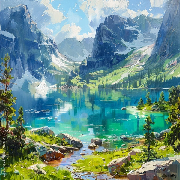 Obraz lake and mountains 
