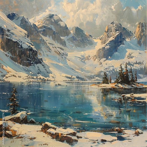 Obraz lake and mountains 
