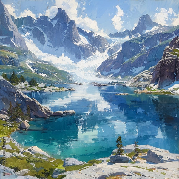 Obraz lake and mountains 
