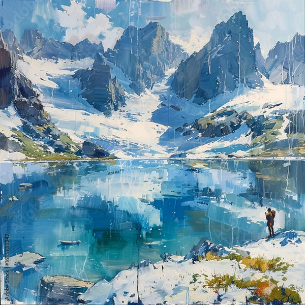Obraz lake and mountains 
