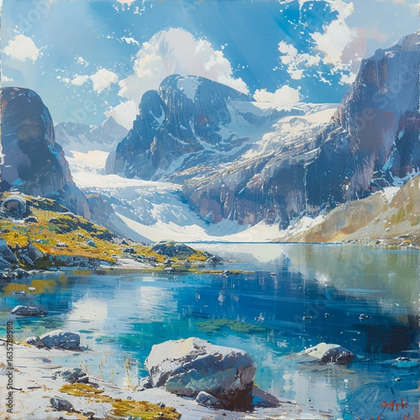 Obraz lake and mountains 
