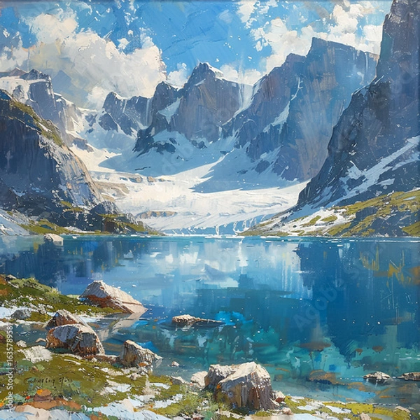 Obraz lake and mountains 
