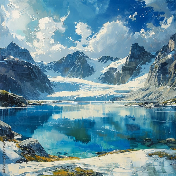 Obraz lake and mountains 
