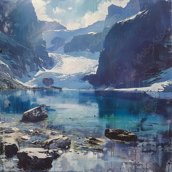 Obraz lake and mountains 
