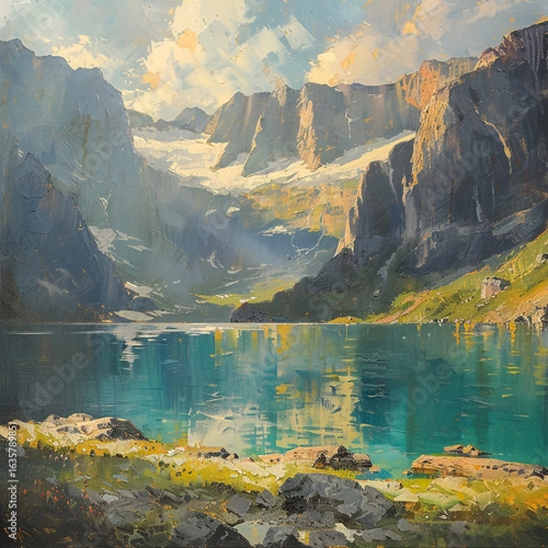 Obraz lake and mountains 

